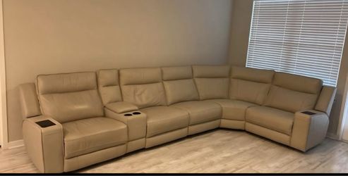 Large Leather Sectional Sofa with Recliners