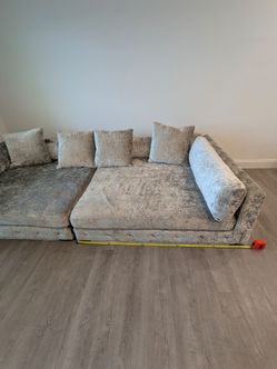 Milan Platinum Cement 2-piece ultra-deep sectional featuring textured | .