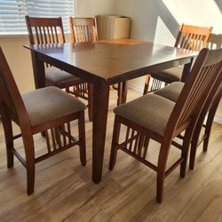 Steve Silver Branson Pub Dining Table With 6 Chairs