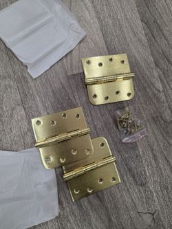 KOLET Ball Bearing Door Hinge, 4 x 4 Inches Gold Door Hinges, Square and 5/8'' Radius Corner, Heavy Duty Stainless Steel Hinges, Smooth and Quiet, Non