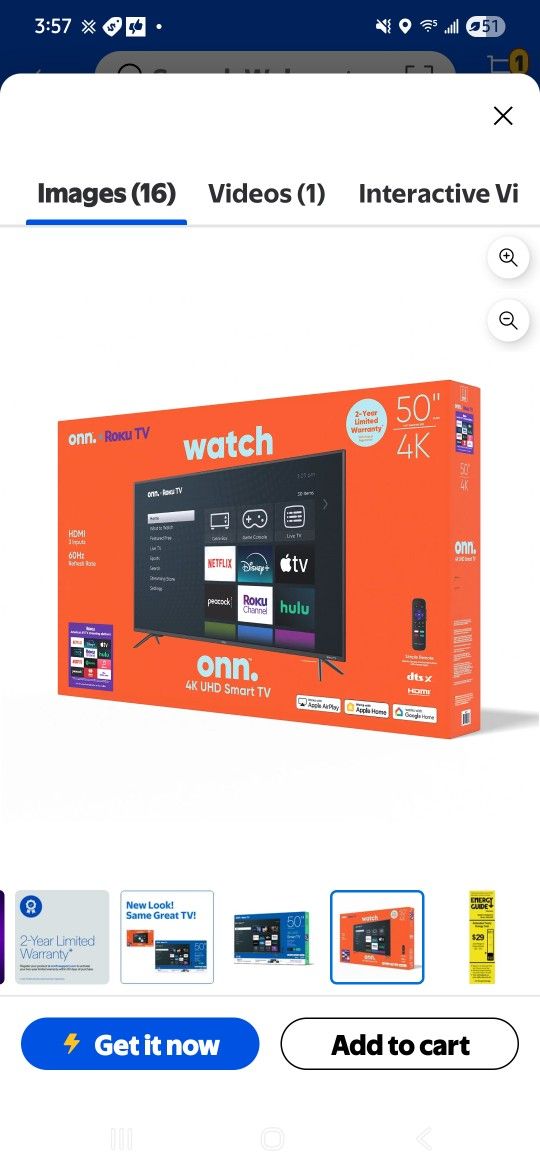 50 inch onn roku tv 110$ or bo