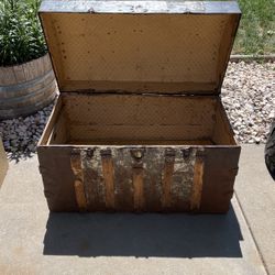 Antique dome top steamer trunk