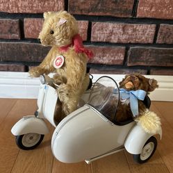 For Sale vintage Steiff Vespa scooter teddy bear set