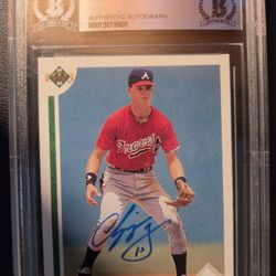 Chipper Jones Autograph Rookie Card Beckett