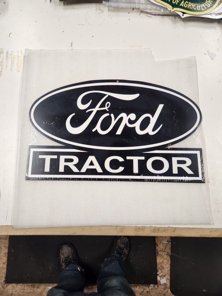 Ford Motor Tractor Faux Vintage Steel Metal Sign 