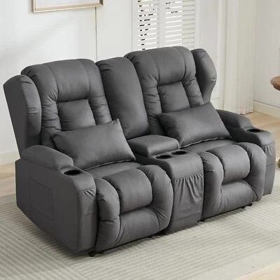 Recliner Sofa Loveseat Recliner RV Sofa with Console Home Theater Seating Sofas