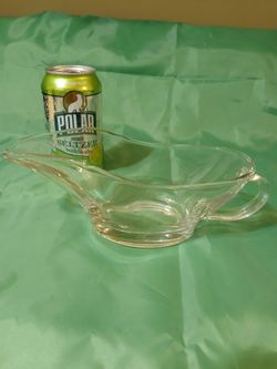 Vintage anchor Hocking clear gravy boat 10 oz number 1028. No chips or cracks.