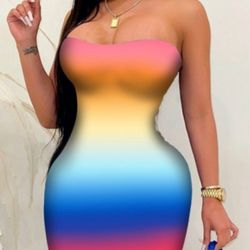 Strapless Rainbow Dress