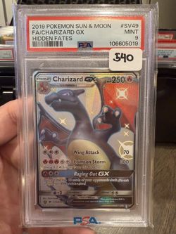 Charizard Gx Hidden Fates PSA 9