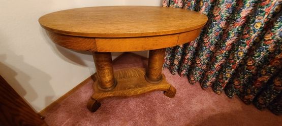 Antique Oak Library Table
