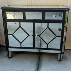Mirrored Console  cabinet with drawers