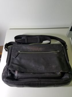 Distressed Leather Messenger Bag