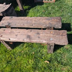 Hand Made Rustic Table And Benches