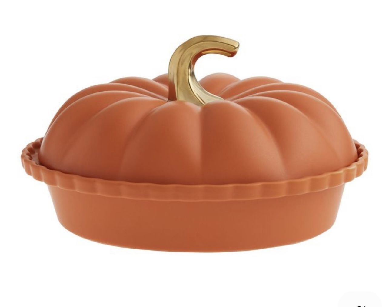 Brand New Ceramic Pumpkin Shaped Deep Pie Dish with Lid