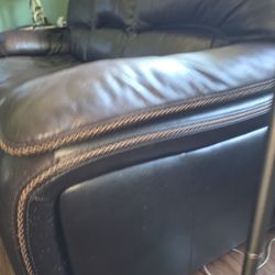 Full Grain Genuine Leather Couch. Some Sun Fading And Cat Scratches On Back Side . Was 1700.00 New