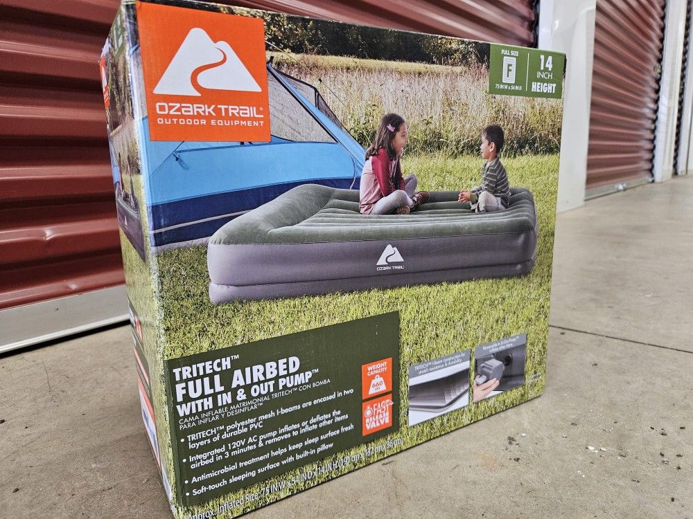 Ozark Trail Tritech Airbed Full 14 inch with in & out Pump