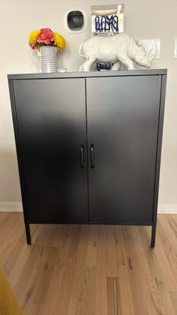 Black metal cabinet