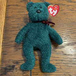 Ty Beanie Baby Bear Named 2001 Holiday Teddy 