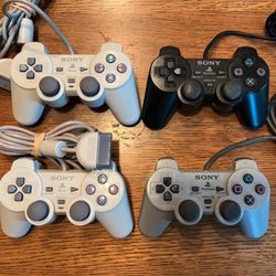Authentic Sony Playstation OEM dual stick PS2 PS1 controllers TESTED