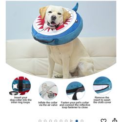 Alternativa al cono para perro después de la cirugía para perros grandes, medianos y pequeños, collar de cono inflable suave para perros y gatos, cuel