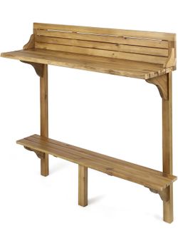 Patio or garden half wooden table, almost new, $75