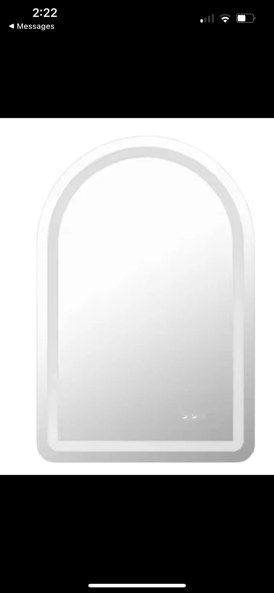 Glacier Bay 24" W x 36" H Arched Frameless Anti-Fog LED Light Wall Vanity Mirror