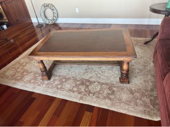 Leather top WOOD coffee table.