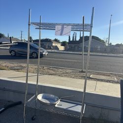 Metal Shelves, And To Hang Your Clothes