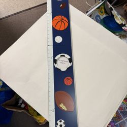 WOODEN  SPORTS GROWTH CHART. NOT USED BUT STORED. 
