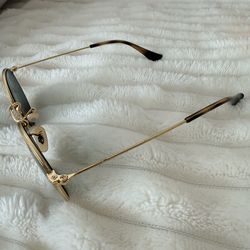 Ray-Ban Round Metal Sunglasses Gold black Lenses Authentic