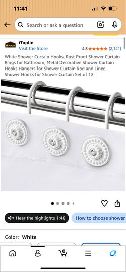 Shower curtain hooks