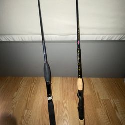 Fishing Rods One custom and the other a penn battle rod