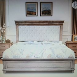 Solid wood queen size bed