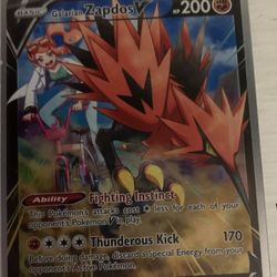 Gallerian Zapdos V Pokemon Trading Card 