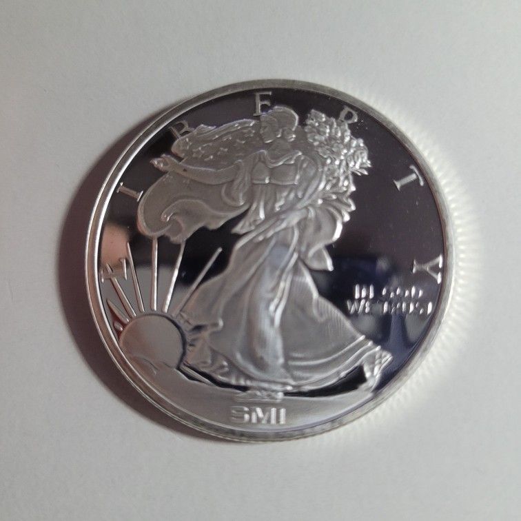 SUNSHINE MINTING 1OZ .999 SILVER WALKING LIBERTY ROUND/COIN