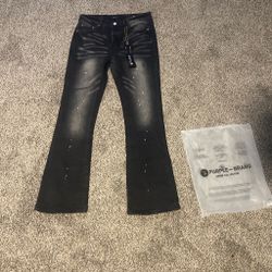 Purple Brand Flare Jeans Black Washed