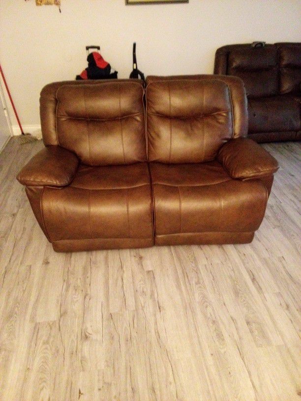 Pair Of  Leather Lounging Couches