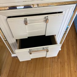 31 inches tall two drawers dresser with glass feet for $25