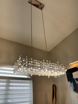 Chrome and Crystal Chandelier