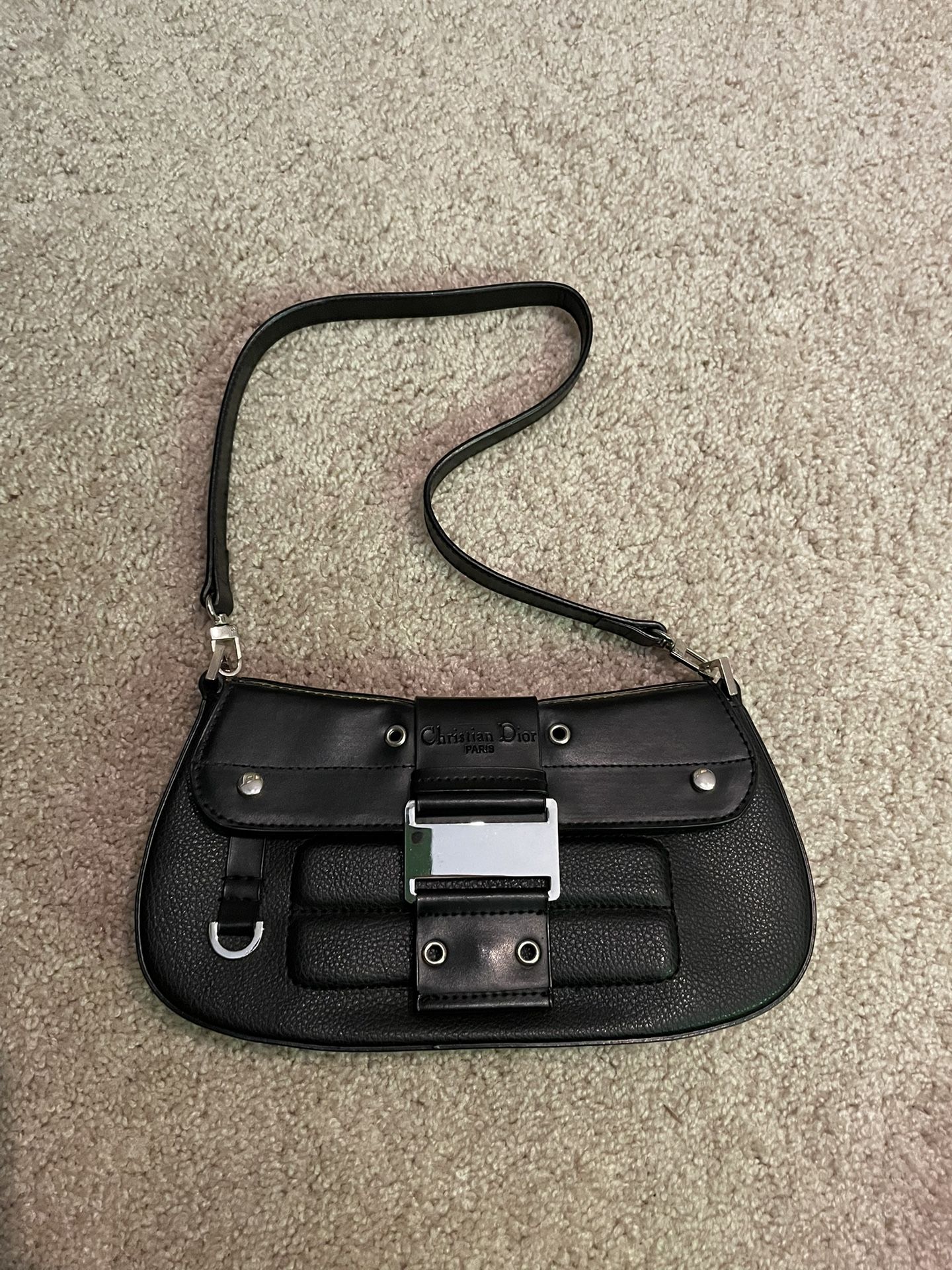 Black Equestrian Style Clutch Handbag