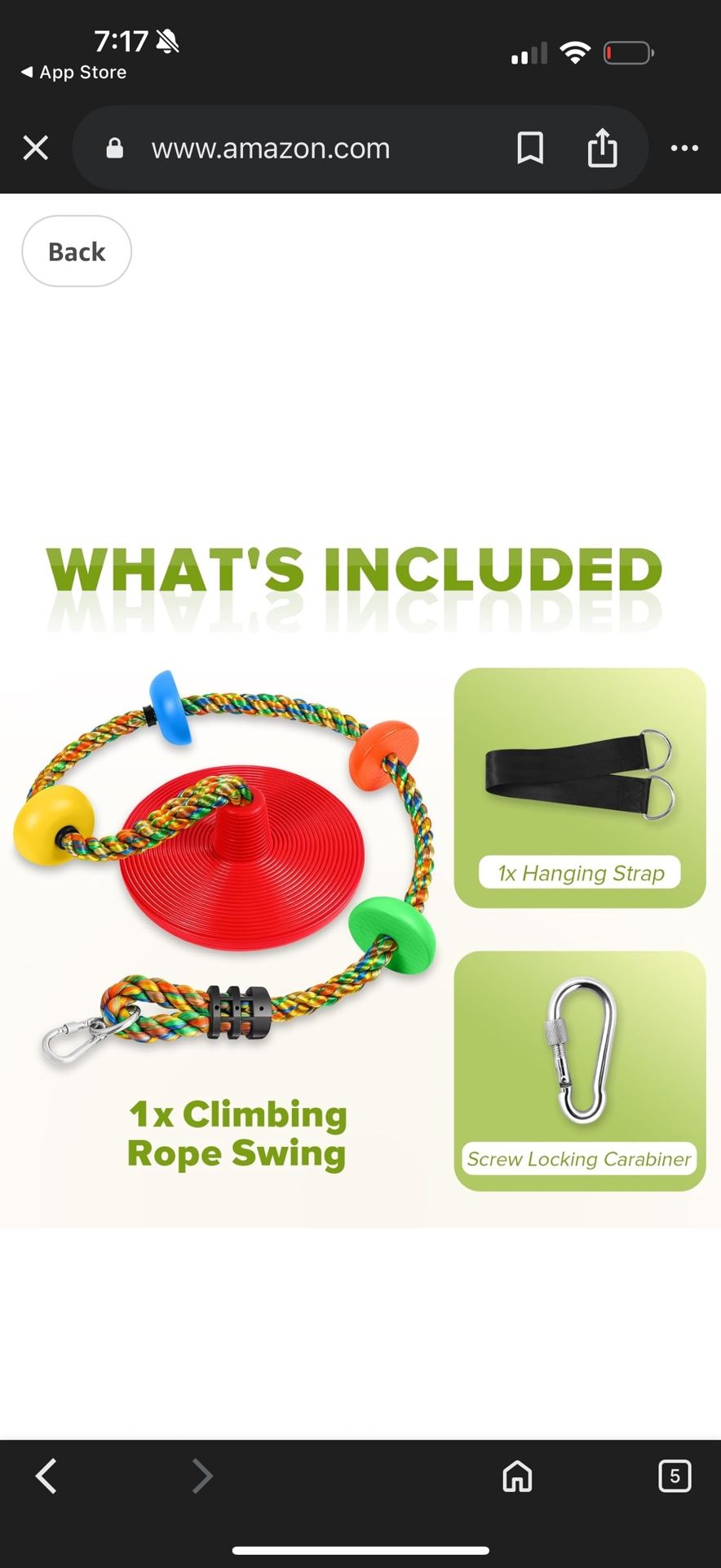 ZNCMRR Rope Swing for Tree Disc Swings Tree Swing for Kids Single Disc Seat and Climbing Rope for Ki