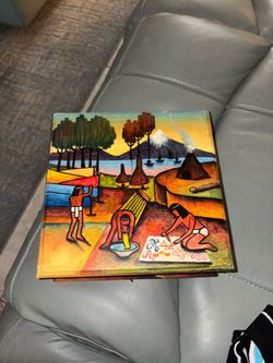 Caja Artesanal Pintada a Mano Medellín, Colombia Vintage Hand-Painted Colombian Keepsake Box (2003)