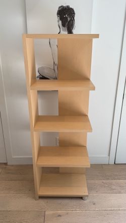 Modern Light Wood 5-Tier Bookshelf - $80