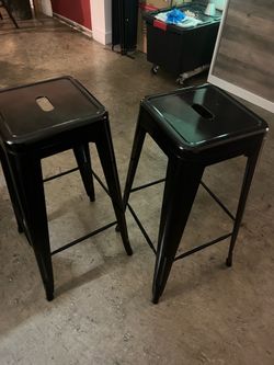 2 metal stools 30” height