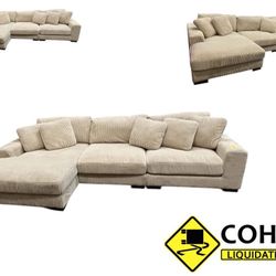 Wide Corduroy Section Sofa