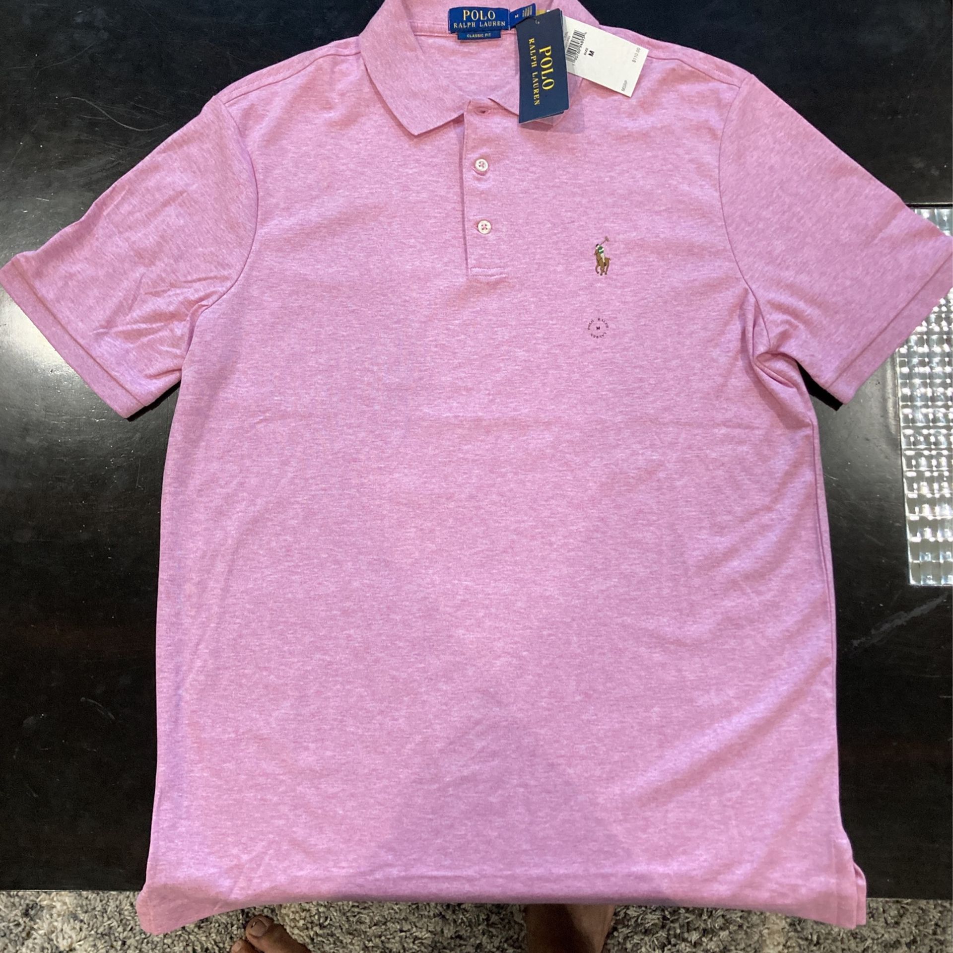 Polo Ralph Lauren Collared Polo Shirt Size Medium Pink