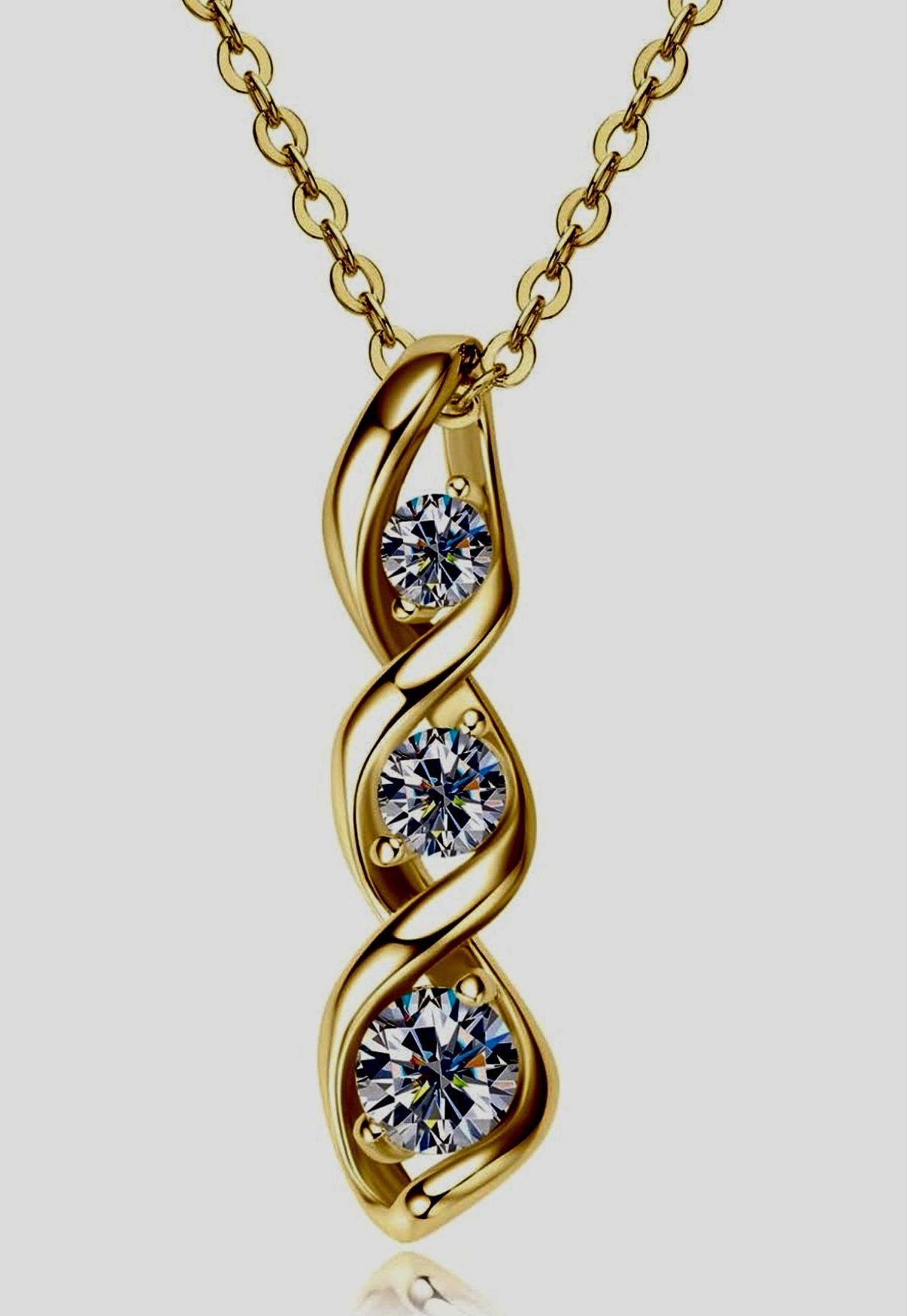 Infinity Moissanite Necklace – 2 Carat – 18K Gold Plated