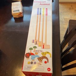 Kids Croquet Set With Animal Hoops