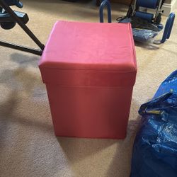 Pink Storage Ottoman