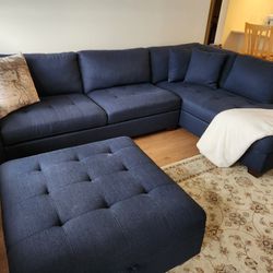 Moving SALE- Navy Blue Sectional 